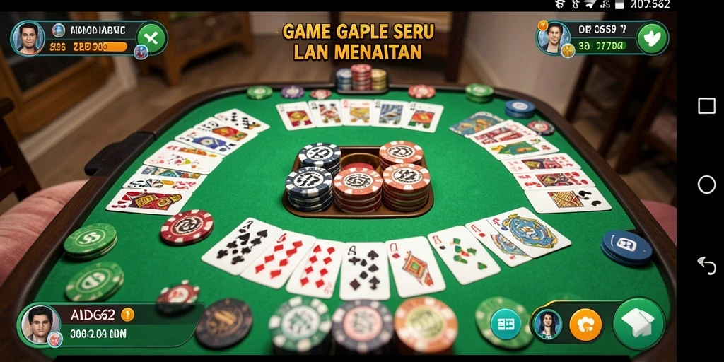 Tampilan antarmuka ADG62 saat bermain Gaple yang menarik.