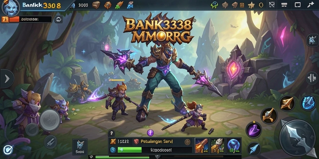 Gameplay seru BANK338 dengan pertempuran mendebarkan di dunia MMORPG.