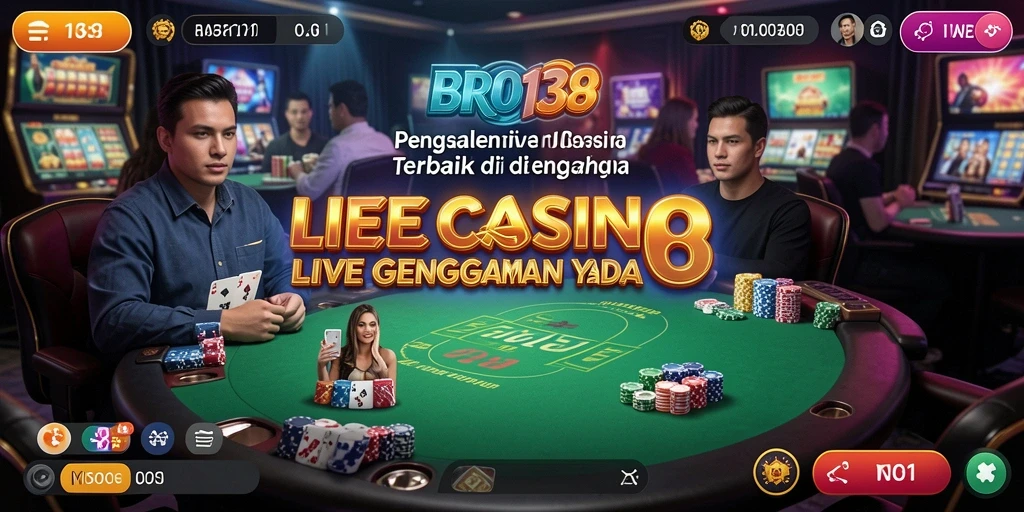 Gameplay Live Casino yang mendebarkan di BRO138 dengan dealer langsung.