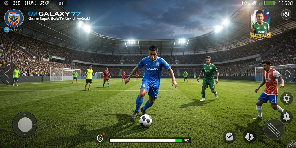 Tampilan gameplay menarik dari GALAXY77 dengan aksi sepak bola seru.