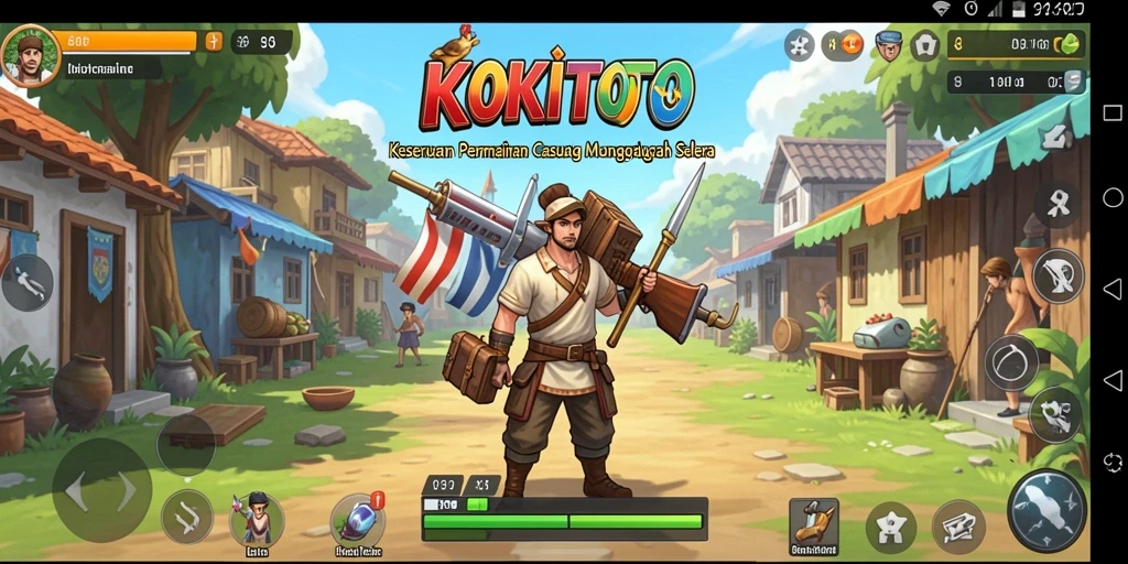 Screenshot menggambarkan gameplay KOKITOTO yang seru dan penuh warna.