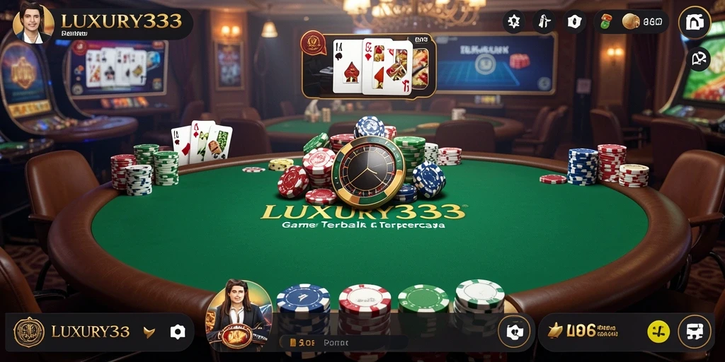 Tampilan gameplay poker yang menarik dan interaktif di LUXURY333.