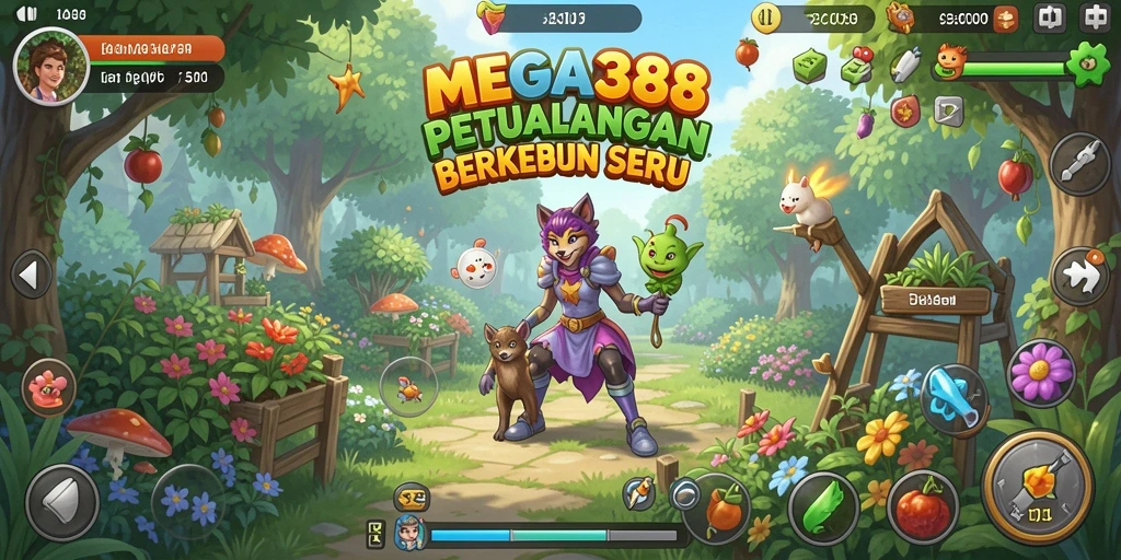 Tampilan gameplay seru saat berkebun di MEGA388.