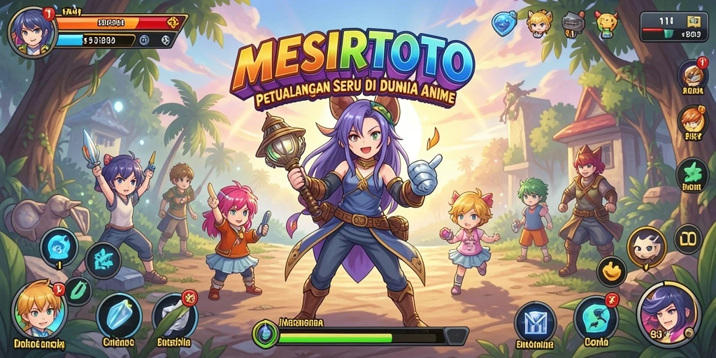 Tampilan gameplay MESIRTOTO dengan karakter anime yang menawan.