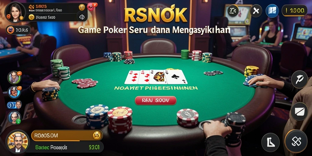 Tampilan gameplay Poker yang seru dan menegangkan di RSNOK.