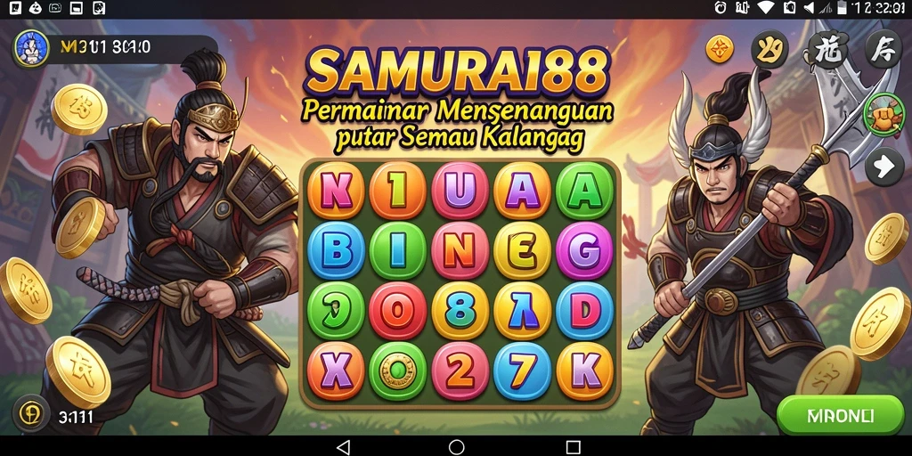 Tampilan gameplay seru dan interaktif SAMURAI88 Bingo.