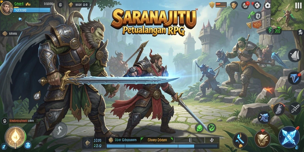 Tampilan gameplay <strong>SARANAJITU</strong> yang mendebarkan dalam petualangan RPG.