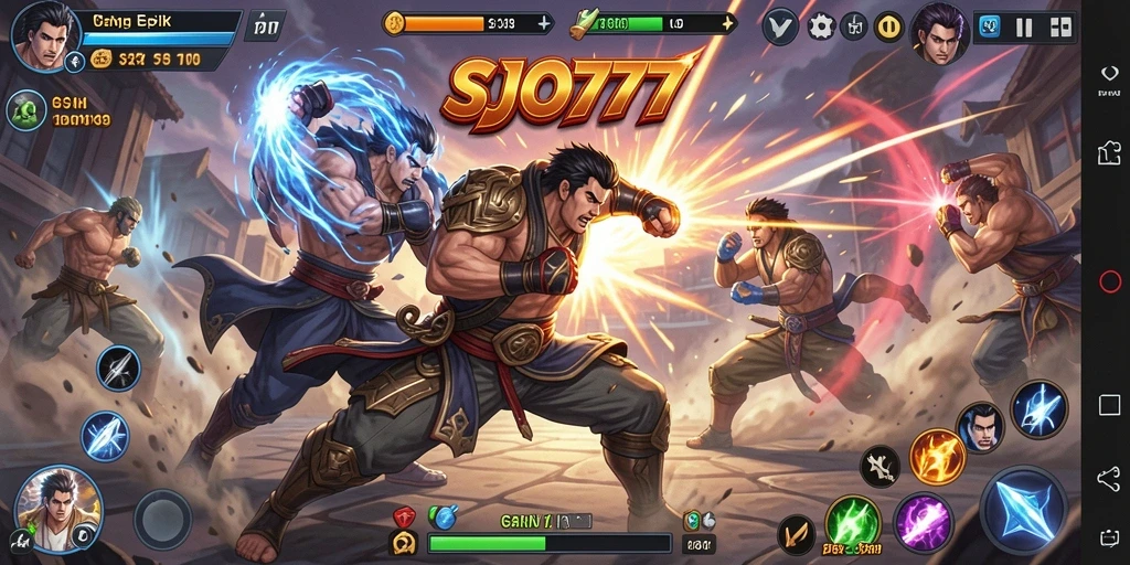 Tampilan pertarungan seru dalam game SJO777 yang penuh aksi.