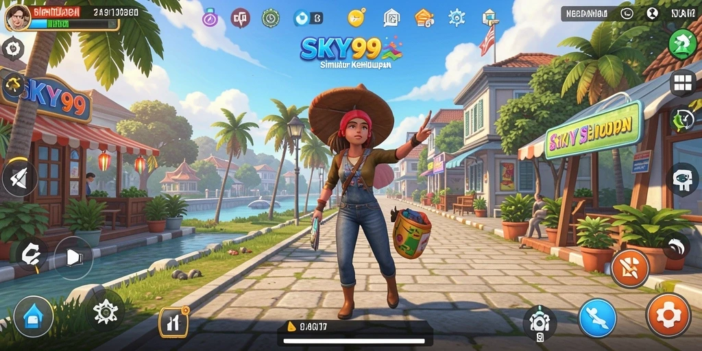 Tampilan gameplay SKY99 yang penuh warna dan interaktif.