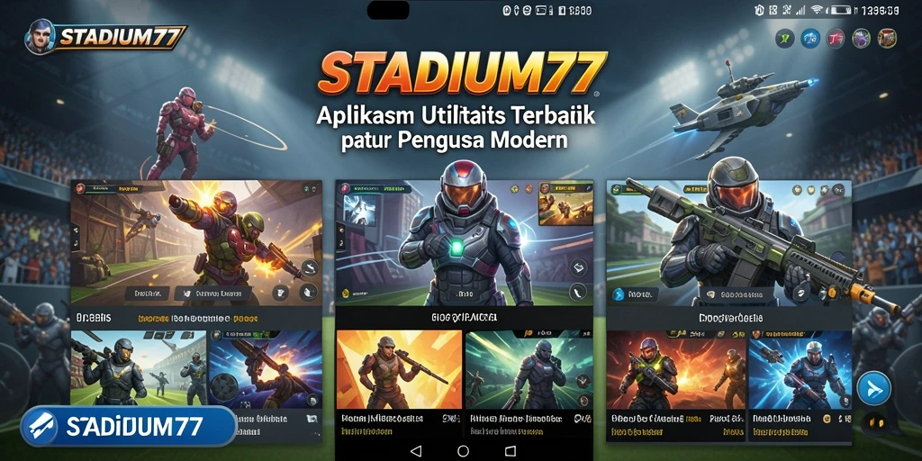 Tampilan antarmuka aplikasi STADIUM77 yang mudah digunakan.