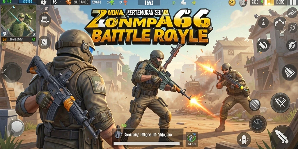 Tampilan gameplay seru dalam pertempuran Battle Royale ZONA66.